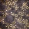 Tissu patchwork Noël - Flocons dorés fond Gris foncé- Petit Cristal