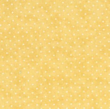 Tissu patchwork MODA petits pois écru sur fond jaune vanille