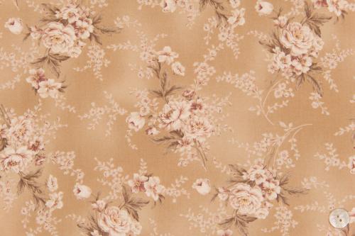 Tissu patchwork Quilt Gate - Collection Gentle Flowers - Bouquets Biscuit
