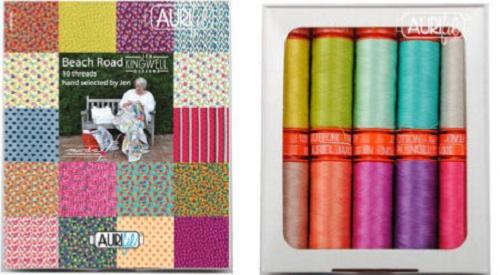 Boite de 10 Bobines AURIFIL Beach Road main et machine