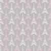 tissu patchwork tours Eiffel roses et blanches sur fond gris - PROMO