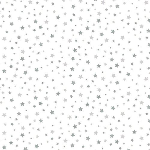 Tissu patchwork Noël - Petites étoiles argentées fond blanc - Amazing Stars