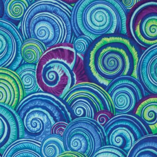 Tissu Kaffe Fassett  - Spiral shells - PJ073 blue