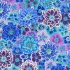 Tissu Kaffe Fassett - Hellebores roses - PJ118 BLUE